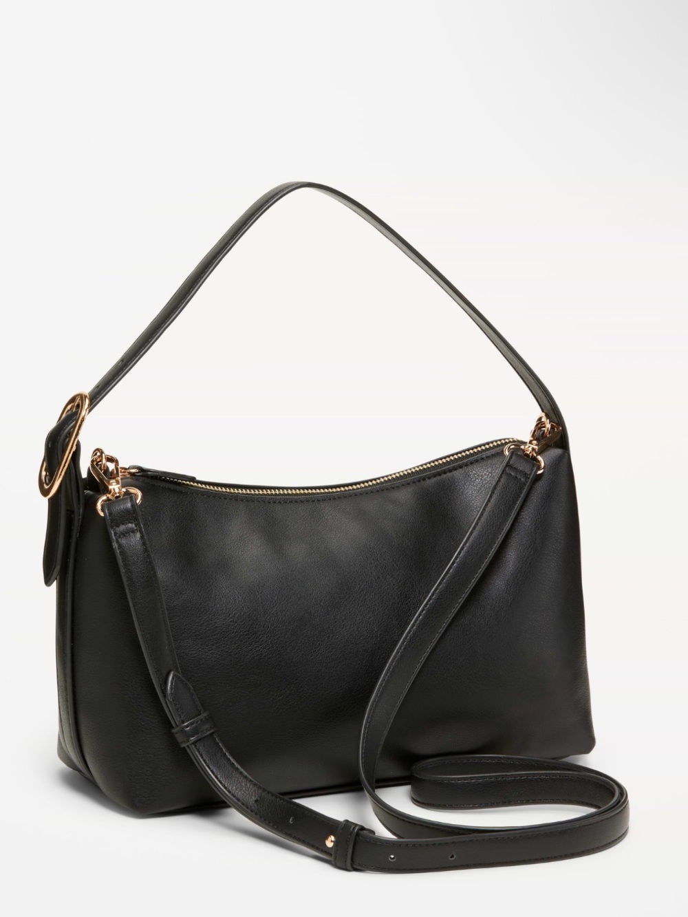 Old Navy Black Shoulder Bag with Gold Hardware